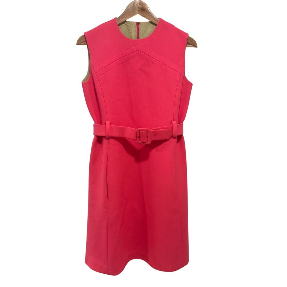 Abe Schrader Pink Belted Sheath Dress Vintage 1960s Mod Shift Vtg Sz 10
